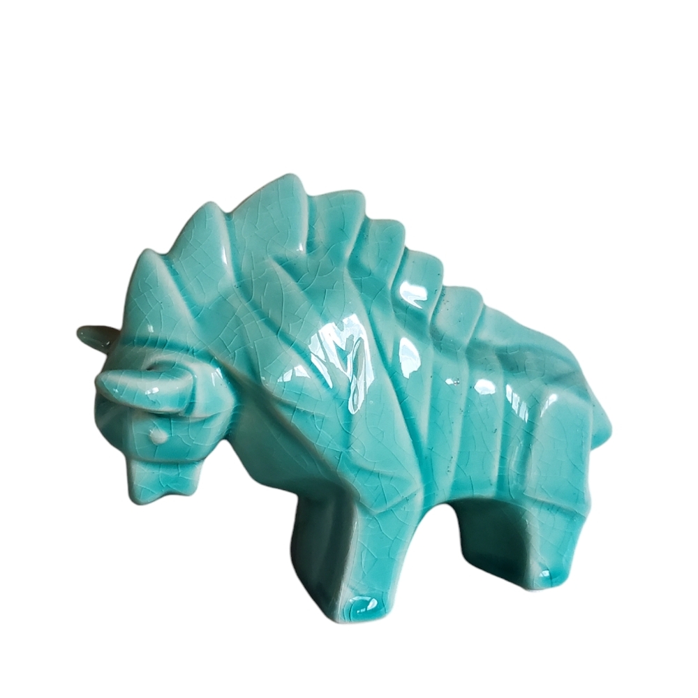 Beautiful turquoise bull figurine